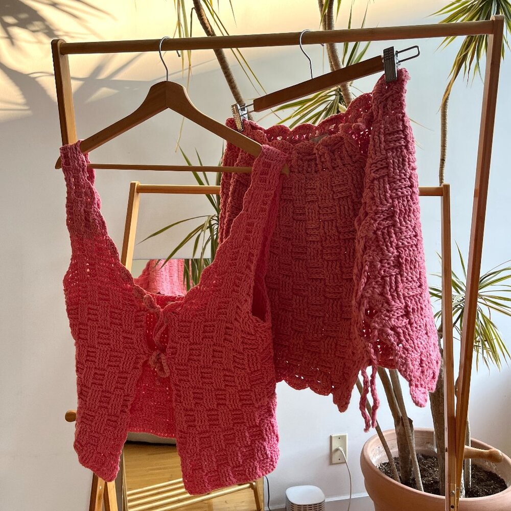 Tach Clothing Crochet Set Pink Size M